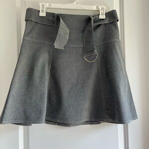 Charlotte Russe Gray Mini Skirt with Belt